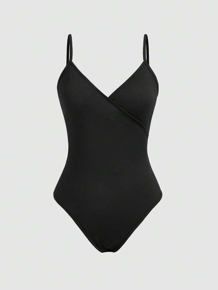 Franclia Women's Elegant Fitted Black Jumpsuit With Belt Contrast And White Shorts 2 Pieces Set - Black and White - View 4