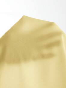 Firerie 女士简约优雅时尚办公室白色无袖褶皱领尖下摆缎面衬衫 - 鵝黃色 - 查看 5