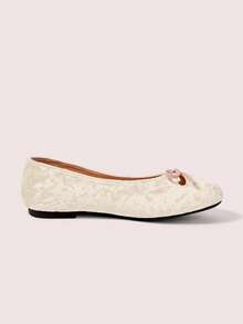 CUCCOO DOLLMOD French Round Toe Soft Sole Hollow Ballet Shoes Women's Fashion Women Wear Comfortable Soft Sole Low Vamp Temperament Velvet Versatile Flat Sole Shoe Valentine's Day - Apricot - View 10