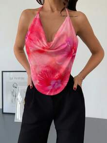 Firerie Áo hai dây đơn giản, thoải mái dành cho nữ, thích hợp cho mùa hè. - Hồng - Xem 4