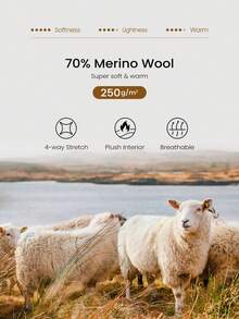 GLOWMODE 1 Pair Cozy Vibes 70% Merino Wool-Blend Sweat-Wicking Arch Support Seamless Toe Socks Ski  Outdoors Daily Casual Wear Spring Summer - Black - View 3