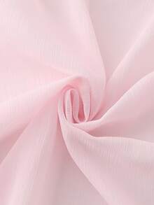 Resyla Nueva blusa de mujer de gasa de unicolor con chal corto informal de estilo de alas de murciélago - Rosa - Ver 4