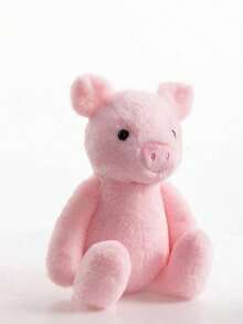 Cute Shaped Small Pig And Rabbit Plush Toys With Super Matte Carved Print Rabbit Fur Ultra-Soft Short Plush Material 28CM Handmade Dolls Fiber-Filled Animals Crochet Dolls Perfect Gift For Parents - Multicolor - View 11