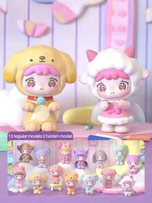 POKOJA LAND 盲盒（非毛绒填充），可爱动物耳朵摆件 - 稀有隐藏款收藏摆件，采用优质材料制成，适合桌面摆放和室内装饰。是馈赠亲朋好友的理想礼物。可爱卡通人物装饰摆件 - 潮玩盲盒 - 查看 2