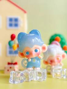 POKOJA LAND Boîte surprise, série thème animal, petite figurine de modèle de singe, décoration de table exquise, peut être offerte comme cadeau d'anniversaire ou de Noël à des amis et à la famille (sans rembourrage en peluche), figurine décorative de personnage de dessin animé mignon - Tide play blind box - Voir 6