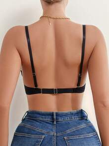 1 chiếc áo ngực nữ NudeFit màu trơn, cúp ngực không tháo rời, có gọng và dây đeo có thể tháo rời. - màu đen - Xem 6