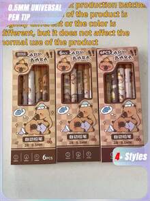SHEIN 1pc/3pcs/6pcs/12pcs Capybara Erase Push-Button Automatic Pencil, (6pcs Box) Color Style Random, High-Quality Creative Student Stationery Pen, Cute Erase Automatic Pencil, 0.5mm Student 2B Pencil, No To Sharpen The Core, Replaceable Core Push-Button Automatic Core, Smooth Writing, Built-In Eraser, Suitable For Adult And Student Creation, Family Drawing, Christmas Card Coloring,Office Signature Supplies, Giftery For Family, Friends, Colleagues, Boys, Girls, School Supplies - Multicolor 1 - View 8