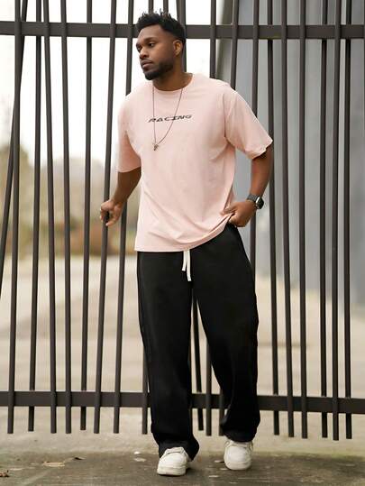 Heavens Edit 男士时尚百搭赛车文化图案印花短袖 T 恤，2000 年代风格