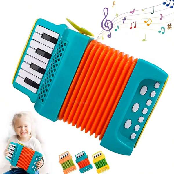MINKOJA Juguete de acordeón para niños pequeños, instrumento musical, juguetes educativos, desarrollo del interés musical para niños, regalos para niños y niñas