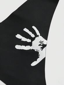 ROMWE Goth 暗黑哥特式无缝印花小手女士丁字裤 - 黑色 - 查看 4