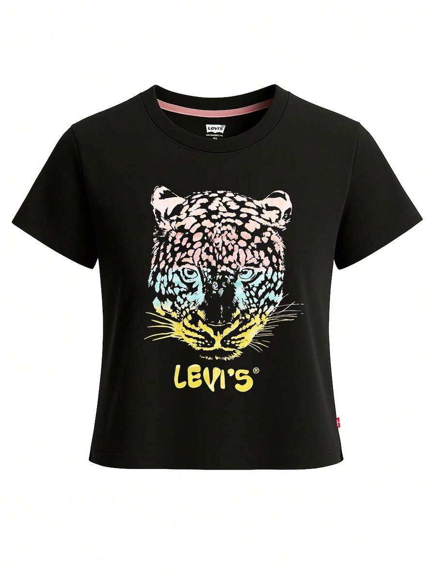 Levi's Camiseta oversize con estampado de leopardo - Negro - Ver 1