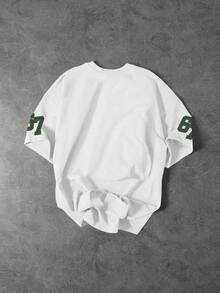 GENIUS ODE 男士极简印花圆领短袖T恤 - 白色 - 查看 2