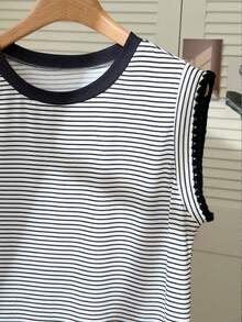 Franclia New Colorblock Striped Short Sleeve T-Shirt, Spring/Summer Clothing - Multicolor - View 3