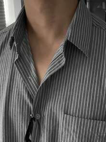 DAZY Camisa casual de manga larga con botones y rayas para hombre, primavera - Multicolor - Ver 4