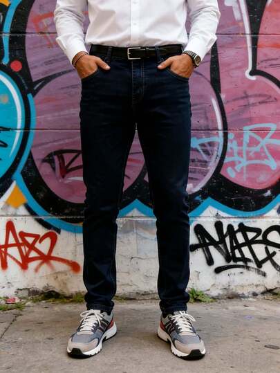 DG XUNLIN MODA Nuevo 2026, ropa masculina,Elasticidad  jeans de negocios casuales de cintura media y  de calidad, azul, azul claro, azul oscuro, sensación de otoño, pantalones largos para el ocio diario, moda multifuncional, jóvenes y maduros para usar, pantalones de ropa de trabajo, para usar en primavera, verano, otoño e invierno