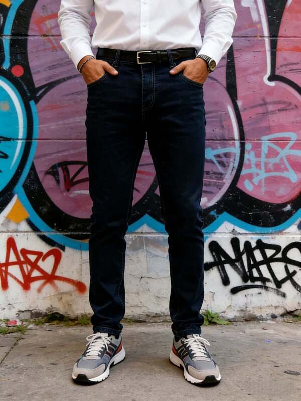 DG XUNLIN MODA Nuevo 2026, ropa masculina,Elasticidad  jeans de negocios casuales de cintura media y  de calidad, azul, azul claro, azul oscuro, sensación de otoño, pantalones largos para el ocio diario, moda multifuncional, jóvenes y maduros para usar, pantalones de ropa de trabajo, para usar en primavera, verano, otoño e invierno