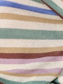 Nöista Stripes Knit Sweater Features A Relaxed Fit, Long And Wide Sleeves. Comfy, Cozy, Spring, Summer, Beachwear, Easter. - Green - View 7