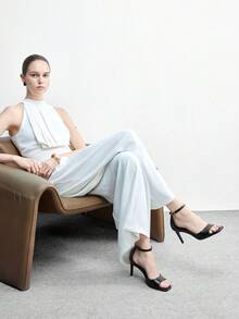 CUCCOO BIZCHIC Women's Buckle Design Fashion Daily Wear High Heel Sandals - Black - View 6