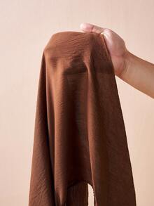 Zivah 2026春夏新款音乐节、复活节、圣帕特里克节、情人节、约会、西部风、游牧风、生日派对、毕业典礼、大学、学生、日常休闲、百搭基础款、休闲、度假、邮轮旅行、海滩、日光浴、热门款、街头风、婚礼宾客波西米亚风、通勤、早午餐、机场、派对、假日郊游、办公装、不对称肩部飘逸连体裤、亚麻棕色连体裤 - 棕色 - 查看 9