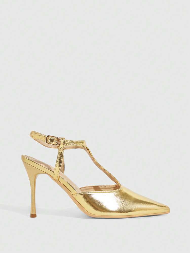 CUCCOO SZL Women's Pointed Toe Buckle Design Fashionable Elegant High Heel Pumps Spring Shoes