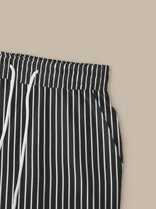 Resyla 2pcs Women Printed Round Neck Short Sleeve Top And Striped Pants Set - White - View 7