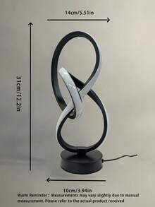 8字形LED台灯，创意设计，适用于家庭、卧室、办公室、书房，三种颜色灯光营造装饰氛围 - 多色 - 查看 9