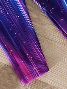 Baby Girl Cartoon Girl Print Round Neck Short Sleeve T-Shirt And Pants Casual Outfit - Multicolor - View 7