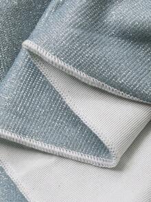 DAZY Đầm dài trễ vai xếp ly dành cho nữ, có lớp lót giữ nhiệt, thích hợp cho mùa tựu trường và các dịp trang trọng. - Xám Xanh - Xem 8