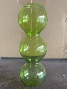 韩式ins风泡泡玻璃花瓶，透明水培植物，郁金香花卉展示，客厅装饰，家居装饰，花瓶，餐桌摆件，桌面装饰 - 綠色 - 查看 11
