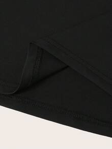 StreetHx Women's Summer Cropped T-Shirt, Y2K Style Black "Don't Give Me A Cigarette" Graphic Exposed Midriff Crop Top - Black - View 4