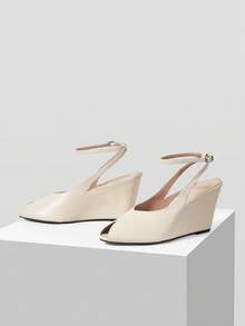 Mnmlis Women's Fashionable Versatile Commuting Minimalist Wedge Sandals Valentine's Day - Apricot - View 7