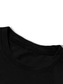 Manfinity LEGND Áo thun nam tay ngắn cổ tròn in chữ, kiểu dáng thường ngày, thích hợp cho mùa hè. - màu đen - Xem 4