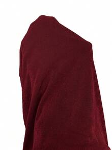 Silquee 纯色蕾丝拼接透视无袖性感迷你连衣裙，秋冬款 - 酒紅色 - 查看 7