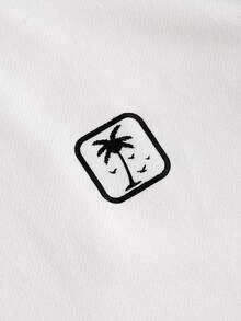 TOKVUE 男士夏季字母印花圆领短袖休闲 T 恤男士夏季服装男士街头潮流街头潮流 T 恤男士落肩 T 恤、街头潮流、男友礼物、返校、图案 T 恤、返校 - 白色 - 查看 5