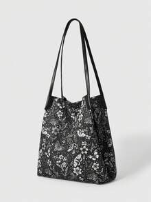 ROMWE Grunge Punk Bolsos de mano para mujer - Negro - Ver 2