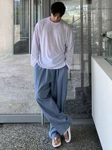 DAZY 男士轻薄水洗蓝色弹力腰牛仔裤，春夏款 - 藍色 - 查看 4