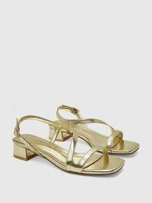 CUCCOO BIZCHIC 女士时尚优雅通勤高跟凉鞋 - 金色 - 查看 2