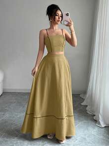 Elenzga 女士两件套服装 - 駝色 - 查看 5