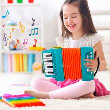 MINKOJA Accordion Toy For Toddlers Musical Instrument Educational Toys Children's Music Interest Development Gifts For Kids Boys Girls, Perfect Gifts For Children 3 Years - Multicolor - View 3
