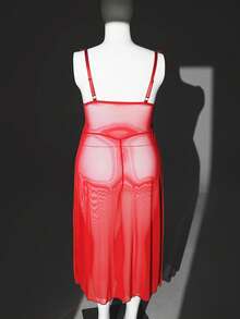 Seduluxe Bộ đồ lót gợi cảm không gọng cỡ lớn 2 món, thích hợp cho Ngày Valentine. - Màu Đỏ Sâu - Xem 8