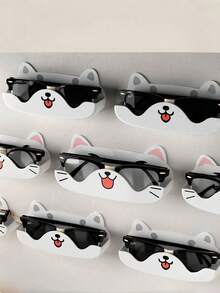 Joivida 可爱狗狗猫咪眼镜收纳盒免打孔壁挂式眼镜架防压床头时尚眼镜展示架 - 彩色 - 查看 3