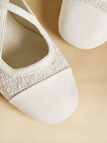 Rosivie Women's Casual Commuting Slip-On Shoes With Criss-Cross Buckle Design - Beige - View 7