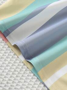 SHEIN 3件套男童休闲运动学院风彩色条纹印花图案Polo衫，适合儿童，返校季，日常穿着，学校，户外活动，春夏两季，夏季适用，复活节男童礼物 - 彩色 - 查看 5