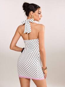 plantica Casual Sexy Urban Chic Floral & Polka Dot Lace Patchwork Dress, Suitable For Outings, Travel, Dates, Parties, Holidays, Valentine's Day, Spring/Summer,Going Out,Sexy, Elegant,, Wedding Guest, Music Festival, Musician, Night Club - Multicolor - View 2