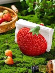 Joivida Strawberry-Shaped Ceramic Desktop Tissue Holder Household Hotel Restaurant Cafe Tissue Stand Stylish Tissue Storage Rack - Multicolor - View 9