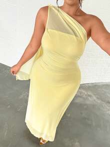 Firerie Đầm maxi ôm sát cơ thể kiểu dáng thanh lịch, lãng mạn, gợi cảm dành cho nữ cỡ lớn, thích hợp cho các bữa tiệc, kỳ nghỉ biển, đi học, hẹn hò lãng mạn, mùa cưới, sinh nhật, lễ Phục sinh, mùa xuân/hè. - Màu vàng - Xem 8