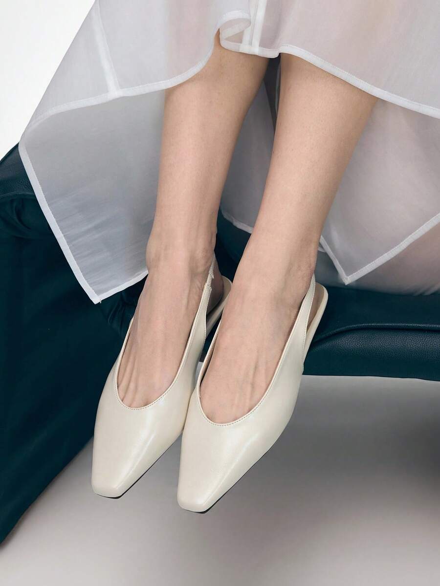 Mnmlis Women's Backless Slip-On Flats, Versatile & Comfortable, New Spring/Summer Design Valentine's Day - Apricot - View 1