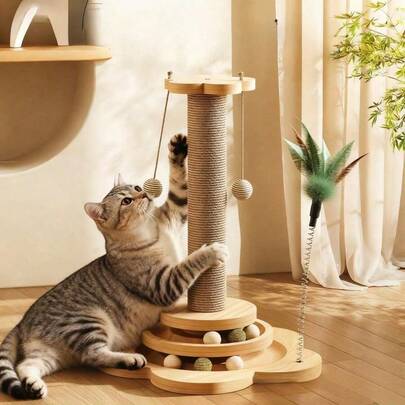 Cat Climbing Frame With Elevated Design - Durable Anti-Paw Scratching Cat Scratching Pad, Perfect For Self-Soothing, Claw-Molding And Entertaining The Cat All In One.