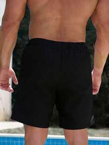 Manfinity VDAYZ Men's Casual Double Layer Beach Shorts - Black - View 2