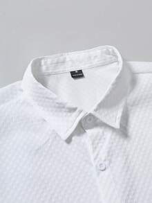 Manfinity RSRT Men's Casual Suit - Long Pants And Short Sleeve Shirt Mens Co Ord Set 2 Piece Set For Men Summer Greece Vacation Outfit Men Men White 2 Piece Pants Set Old Money,Daily Leisure, Weekend Trips, Outdoor Activities, Travel Expeditions, Relaxed Work Environments Or Semi-Formal Occasions, Boyfriend/Husband Gift, Anniversary /Birthday Gift Party Summer Vacation Holiday New Years Wedding Valentine's Day - White - View 4